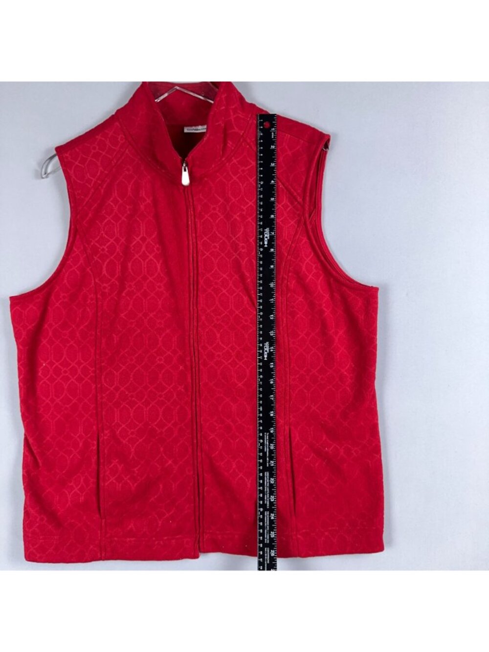 Croft & Barrow Vest Size XL Red Quilted Full-Zip Sleeveless Geometric Pattern - Picture 7 of 10